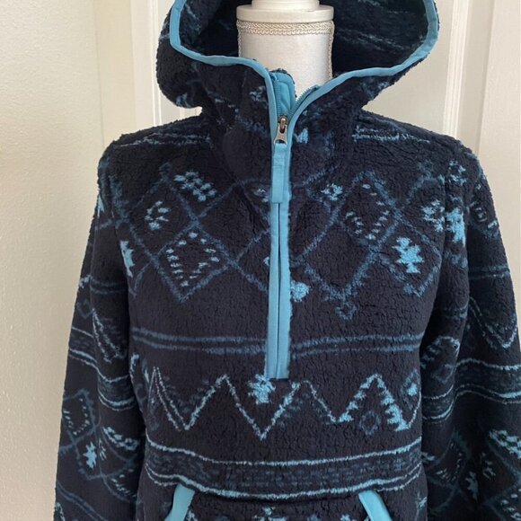 THE NORTH FACE Campshire Pullover Hoodie Women's Sz Small Patterned Navy Blue - Picture 5 of 9